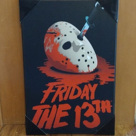 Friday The 13th Wooden Halloween Goth Wall Art 19"x13" NWT - Picture 12 of 12
